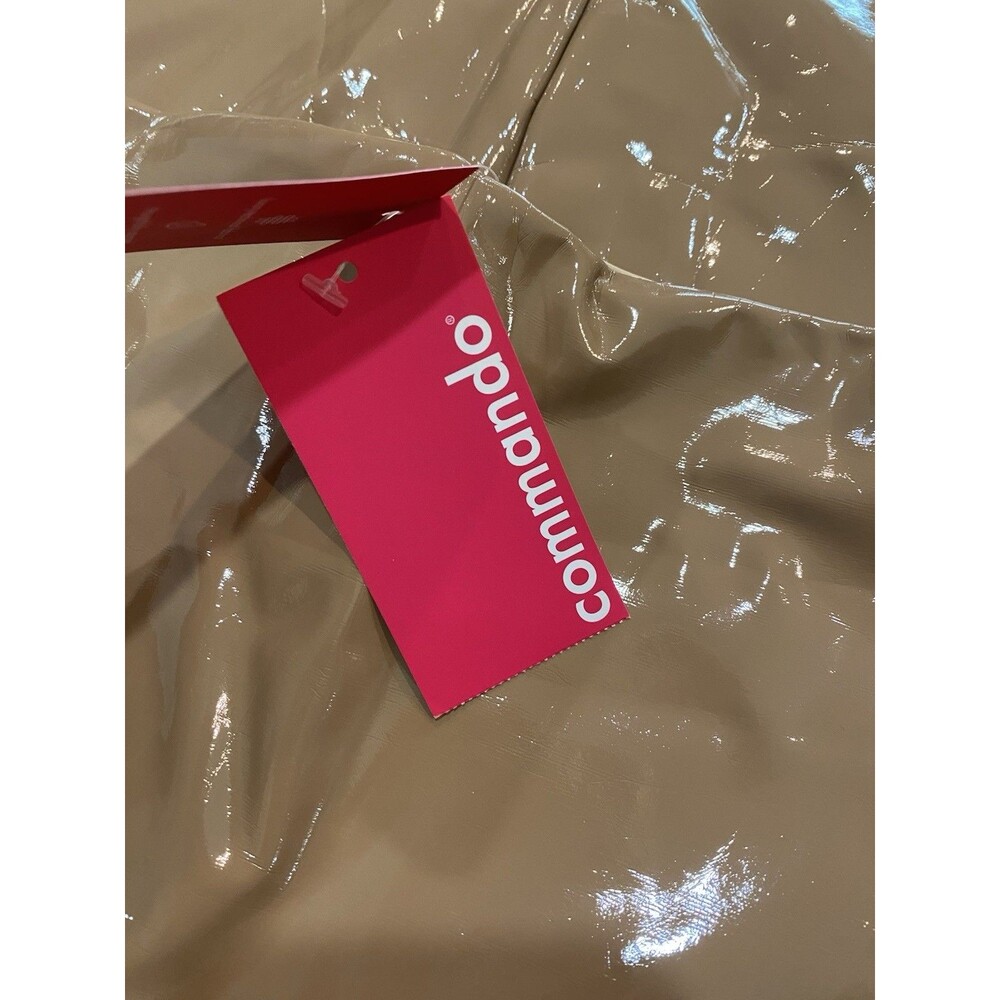 Commando Patent Leather Midi Skirt in Taupe